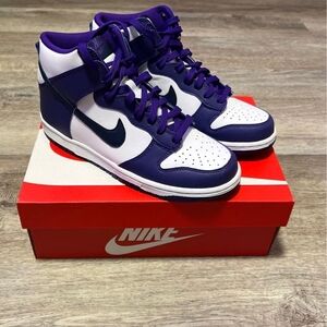 Nike Purple and White High-Top Sneakers